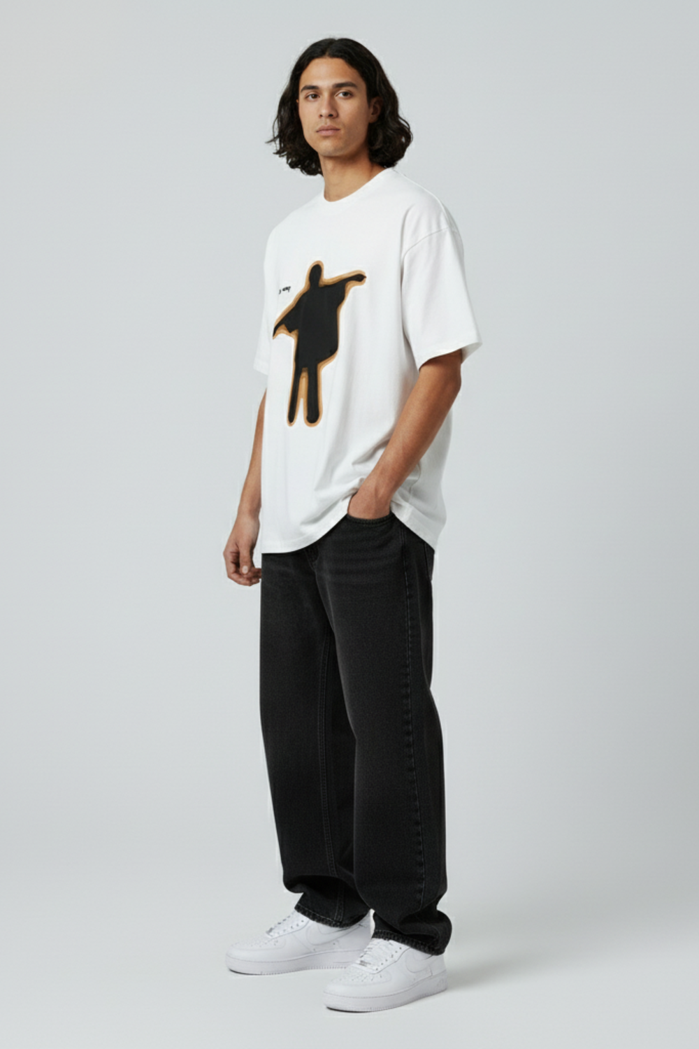 LifeOfStreetwear | Men’s White Silhouette Oversized T-Shirt