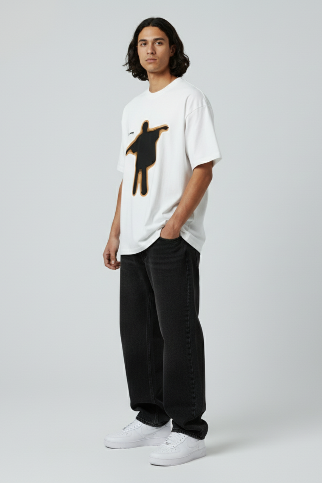 LifeOfStreetwear | Men’s White Silhouette Oversized T-Shirt