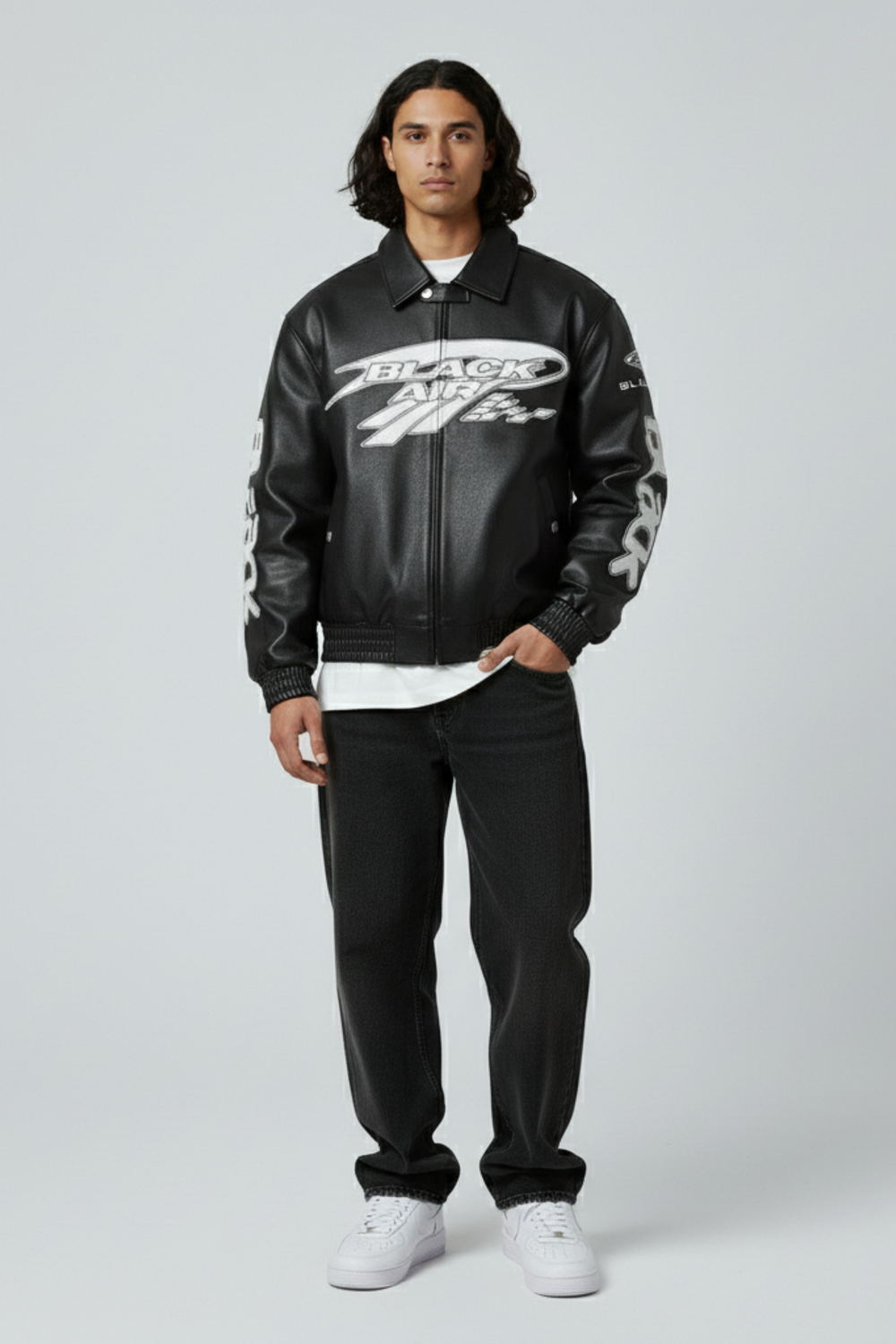 LifeOfStreetwear | Men’s Black Leather Bomber Jacket