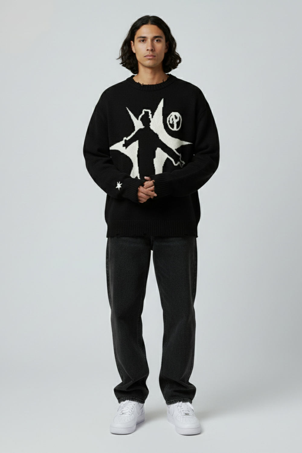 LifeOfStreetwear | Men’s Oversized Knit Graphic Sweater