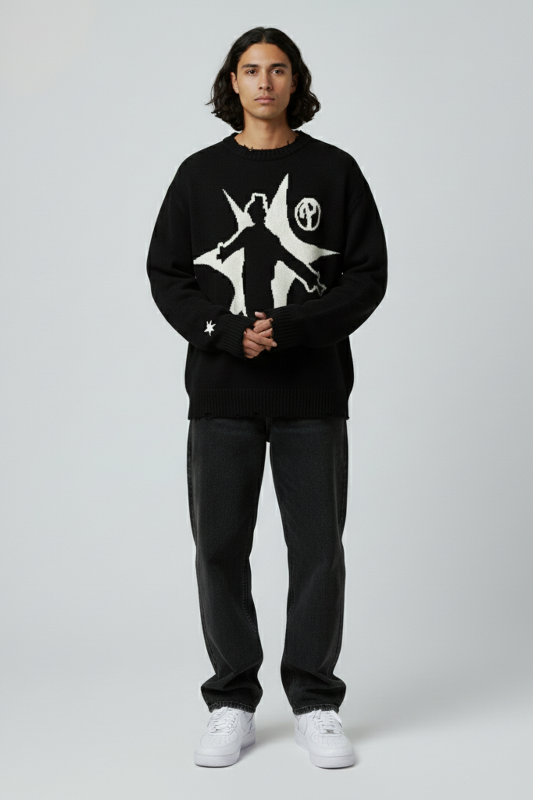 LifeOfStreetwear | Men’s Oversized Knit Graphic Sweater