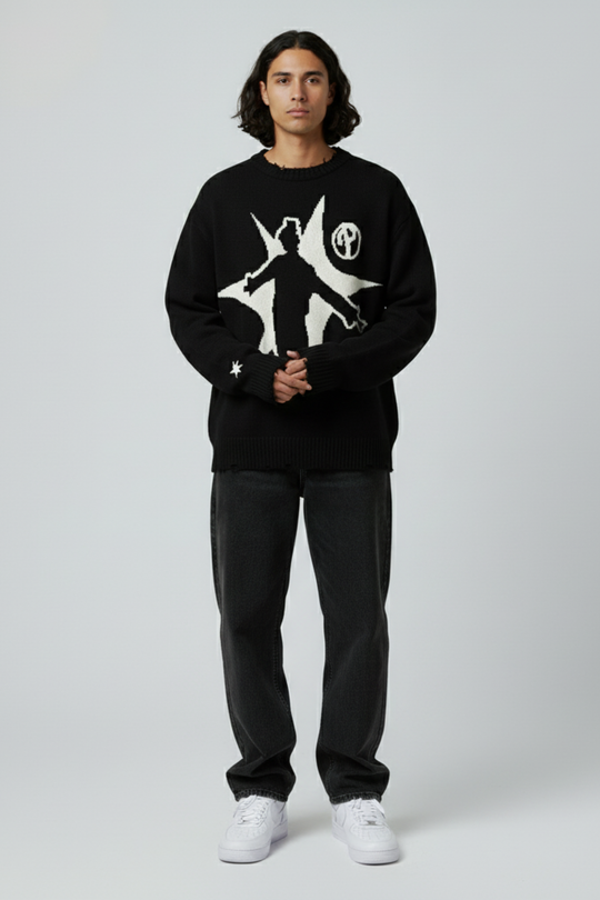 LifeOfStreetwear | Men’s Oversized Knit Graphic Sweater