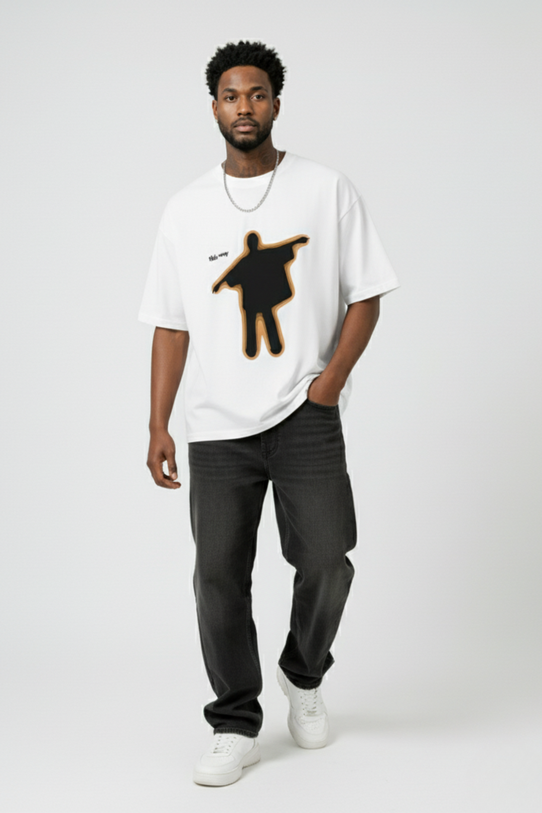 LifeOfStreetwear | Men’s White Silhouette Oversized T-Shirt