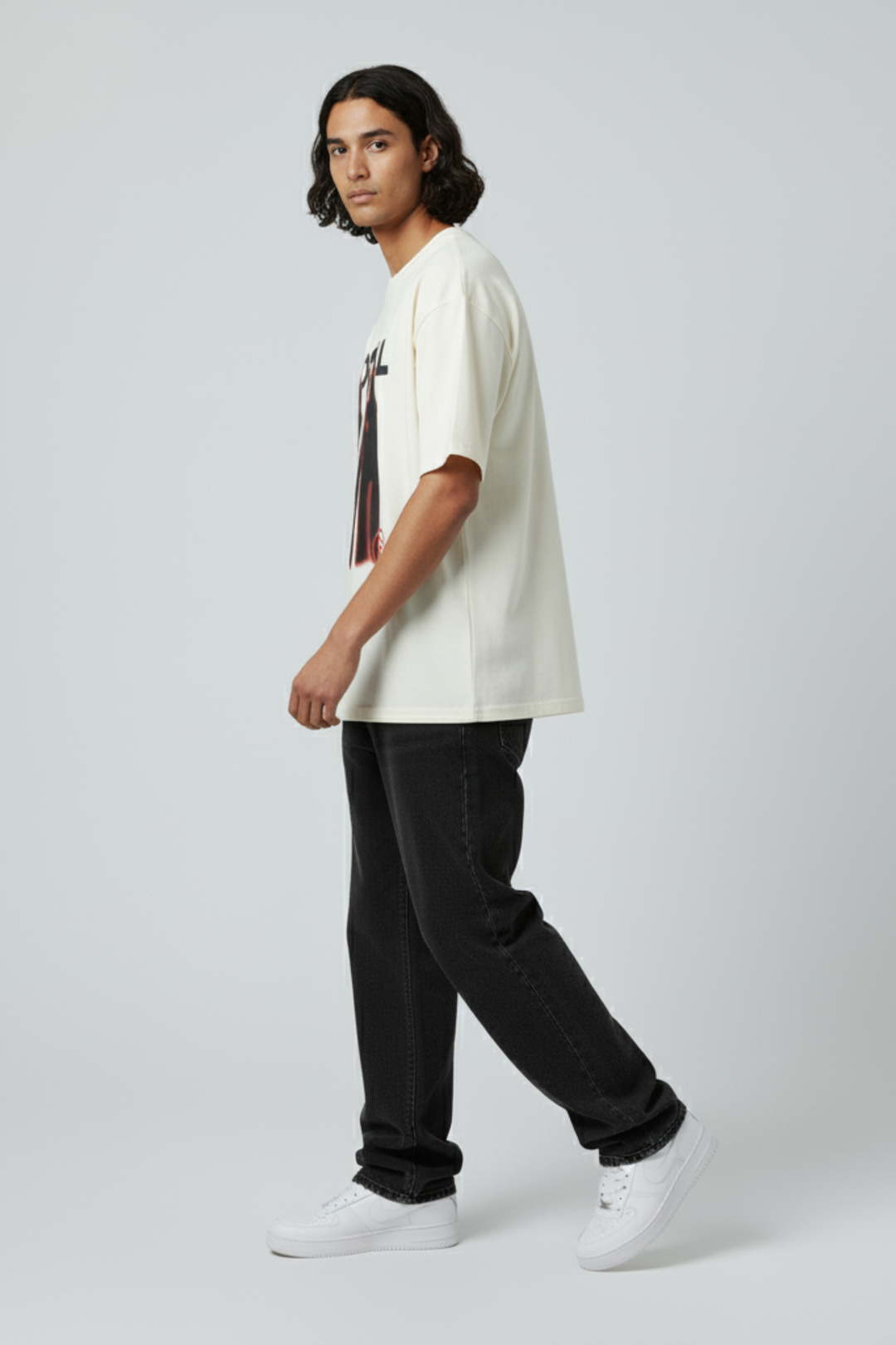 LifeOfStreetwear | Men’s Beige Oversized Streetwear T-Shirt