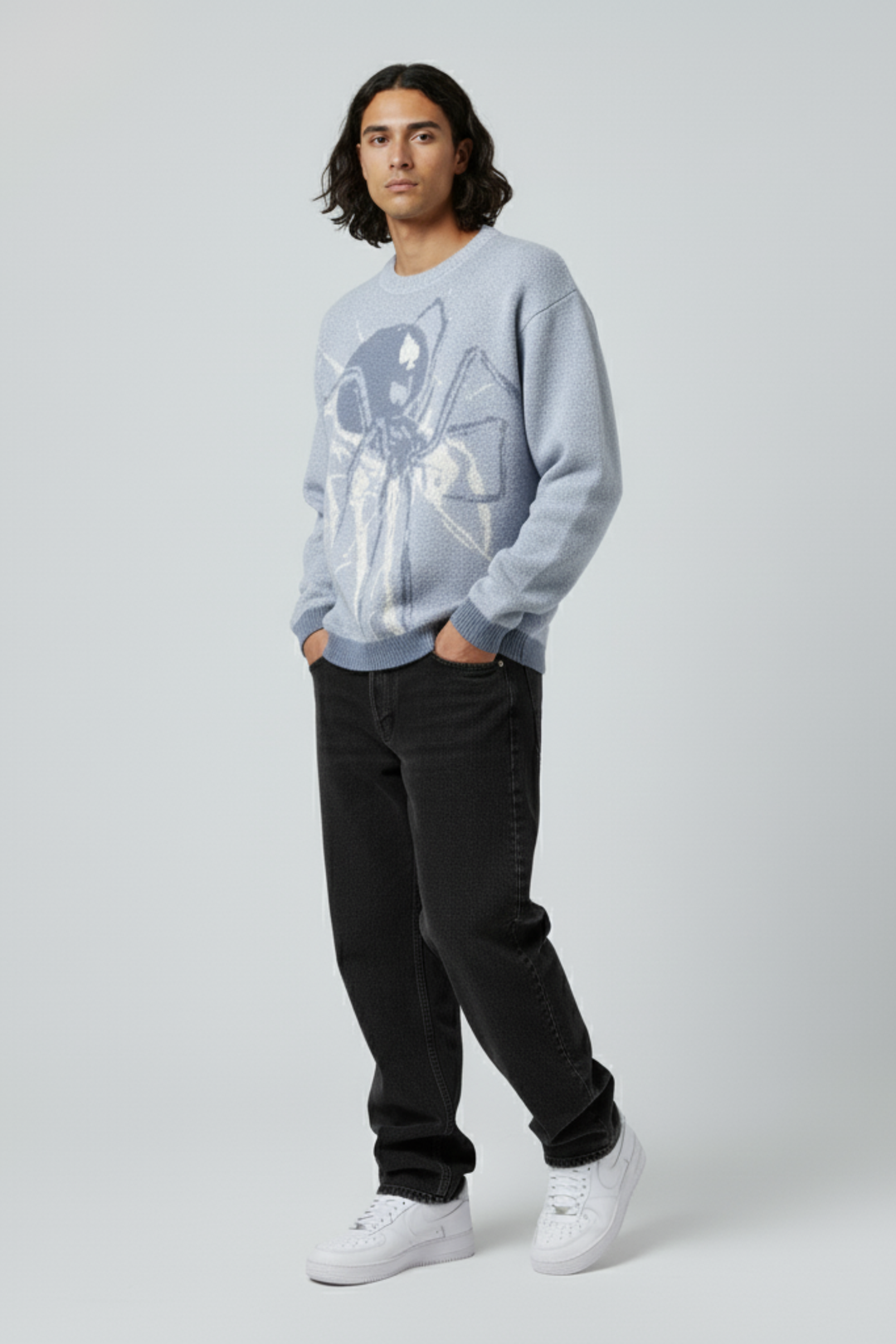 LifeOfStreetwear | Men’s Oversized Spider Sweater – Y2K Knit