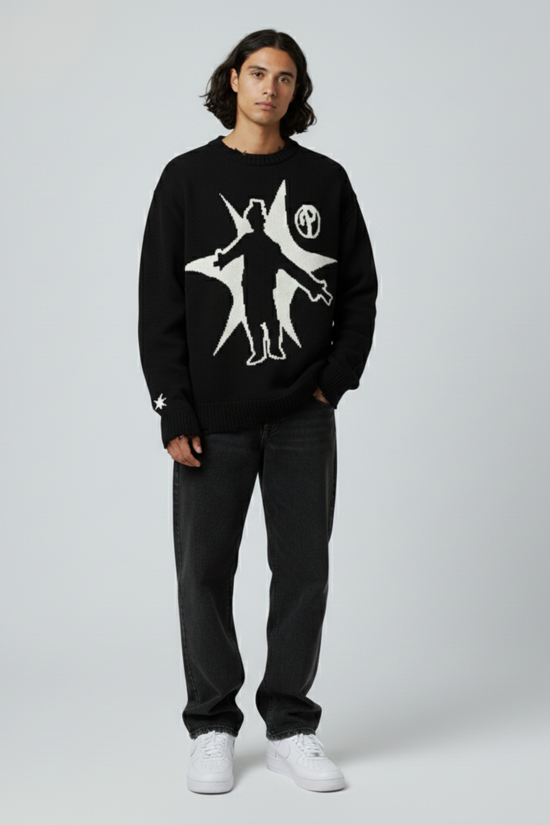 LifeOfStreetwear | Men’s Oversized Knit Graphic Sweater