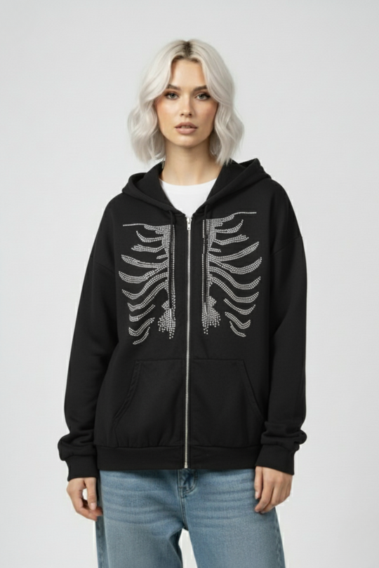 LifeOfStreetwear | Women’s Black Y2K Zip Up Hoodie