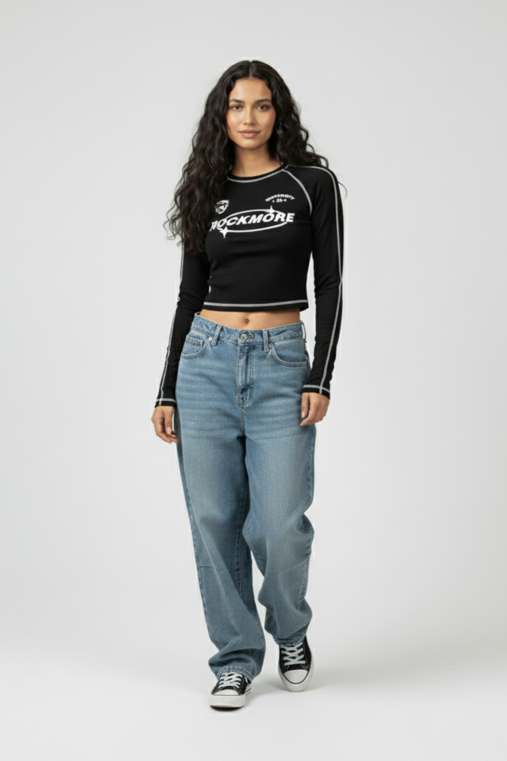 LifeOfStreetwear | Women’s Black Y2K Long Sleeve Crop Top