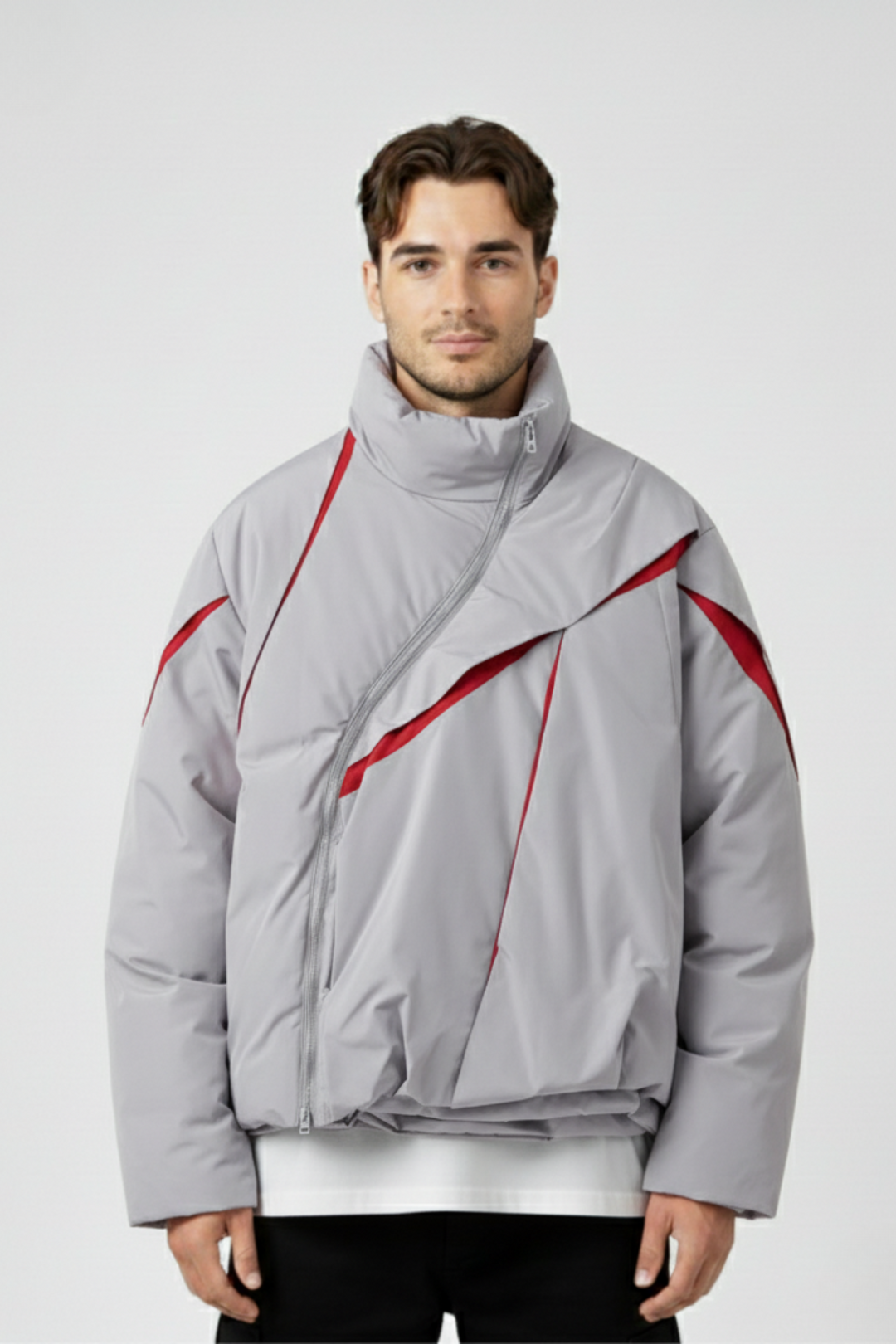 LifeOfStreetwear | Men’s Black Puffer Jacket Asymmetrical