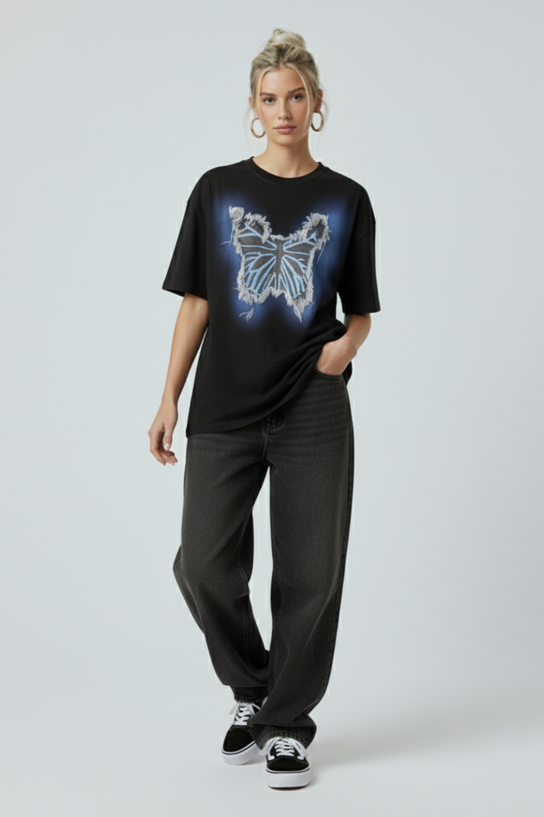 LifeOfStreetwear | Women’s Oversized White Butterfly T-Shirt