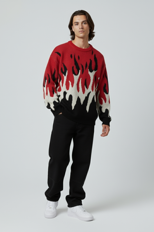 LifeOfStreetwear | Men's & Women's Knitted Flame Sweater