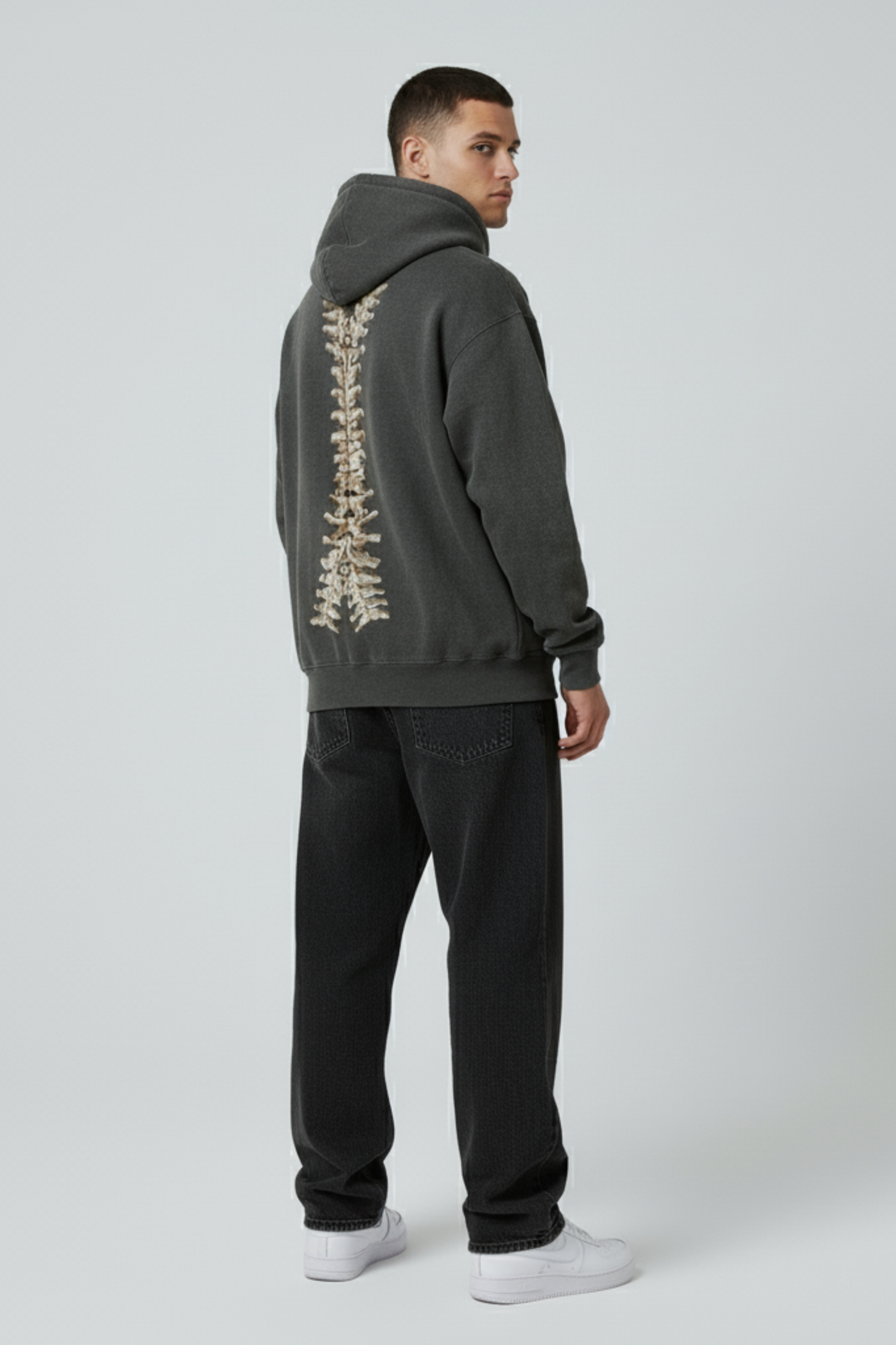 LifeOfStreetwear | Men’s Gray Y2K Skeleton Zip Up Hoodie