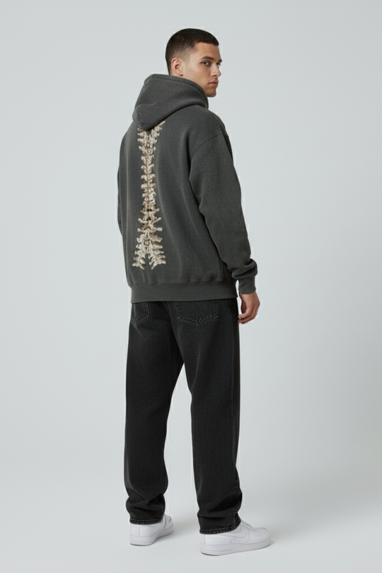LifeOfStreetwear | Men’s Gray Y2K Skeleton Zip Up Hoodie
