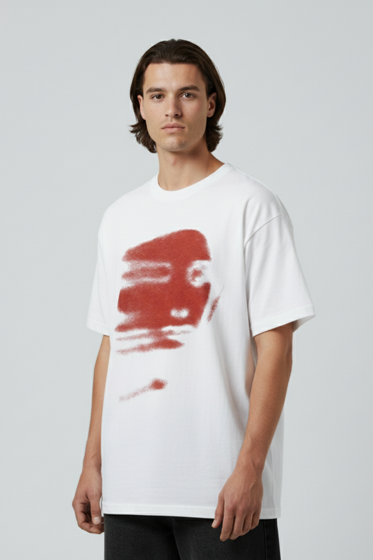 LifeOfStreetwear | Men’s White Graphic Face Oversized T-Shirt