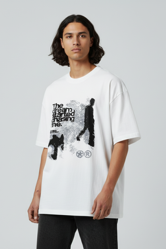 LifeOfStreetwear | Men’s White Graphic Oversized T-Shirt