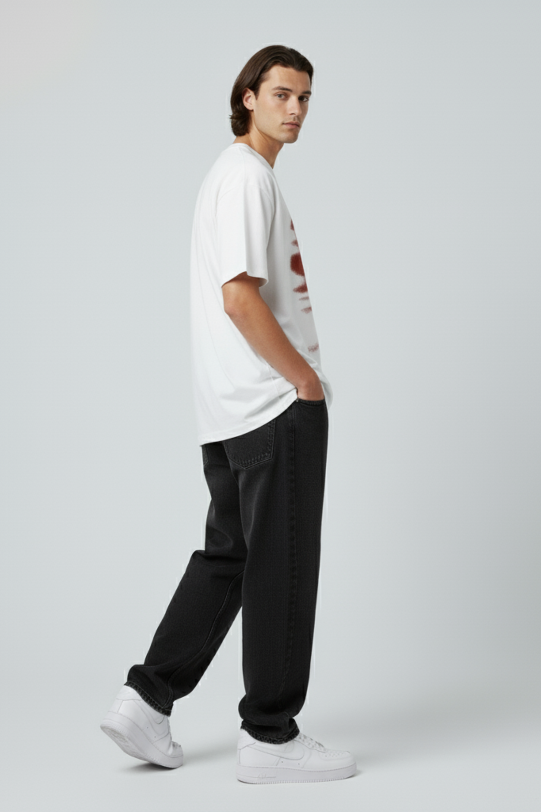 LifeOfStreetwear | Men’s White Graphic Face Oversized T-Shirt