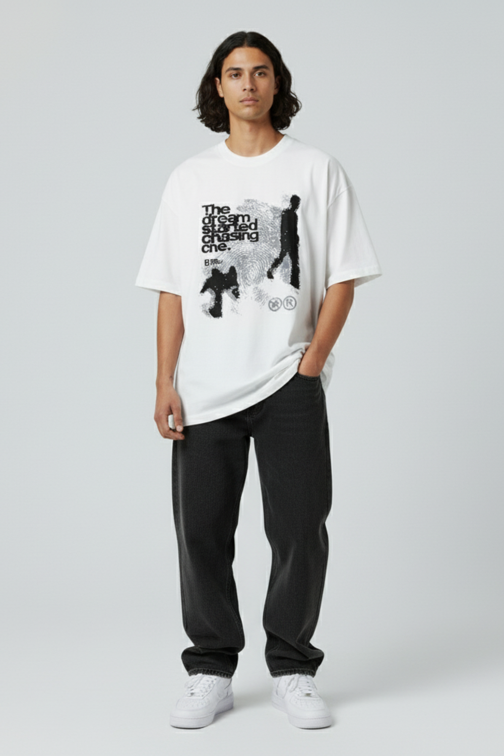 LifeOfStreetwear | Men’s White Graphic Oversized T-Shirt