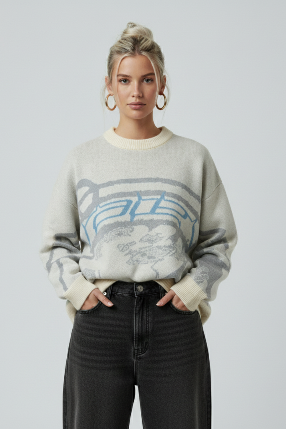 LifeOfStreetwear | Women’s Oversized Knit Striped Sweater