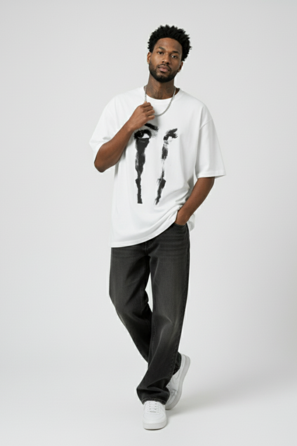 LifeOfStreetwear | Men’s Oversized Graphic White T-Shirt