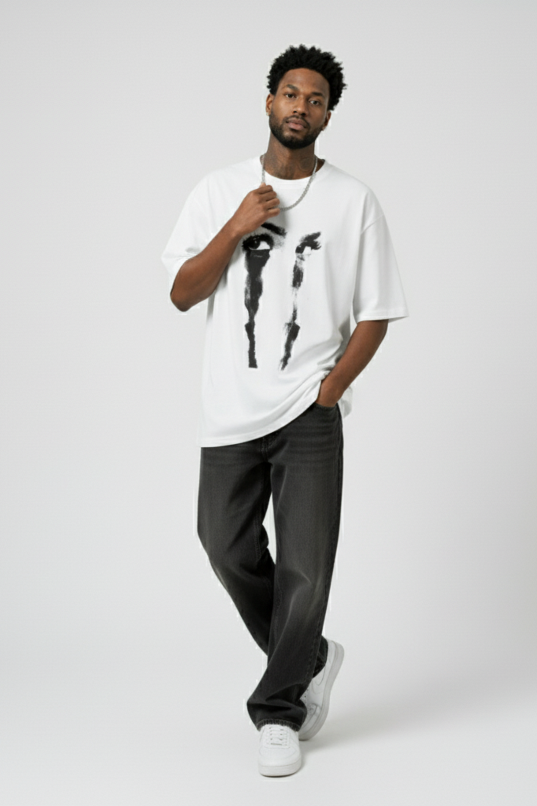 LifeOfStreetwear | Men’s Oversized Graphic White T-Shirt
