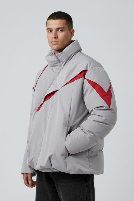 LifeOfStreetwear | Men’s Black Puffer Jacket Asymmetrical