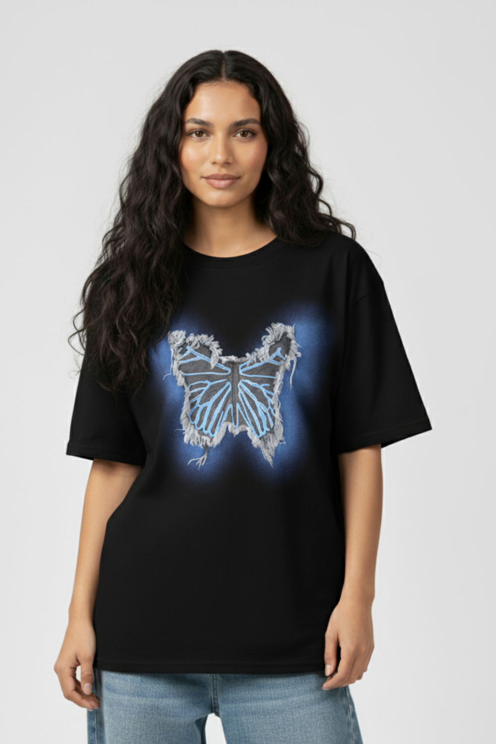 LifeOfStreetwear | Women’s Oversized White Butterfly T-Shirt