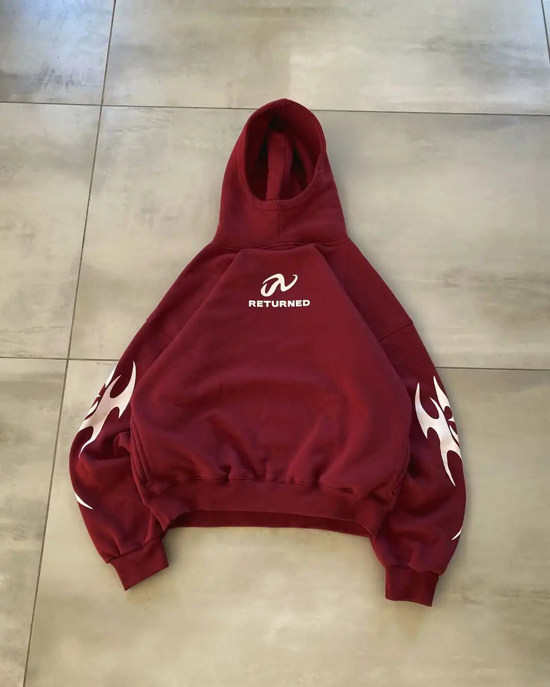 Flame Print Graphic Hoodie – Unisex Relaxed Fit Pullover