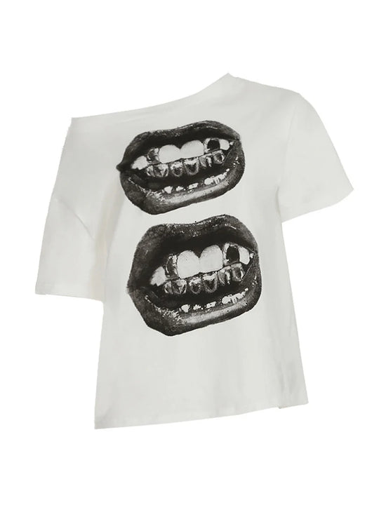 LifeOfStreetwear | Women’s Hip Hop Mouth Print T-Shirt – Streetwear