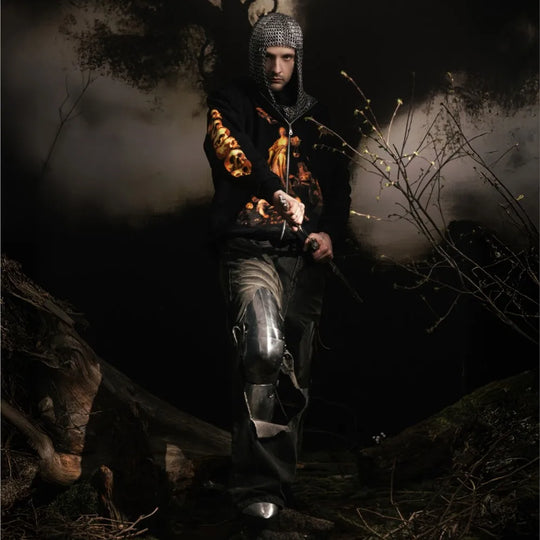 Sanctimonial Justice Graphic Hoodie – Unisex Zip-Up Pullover