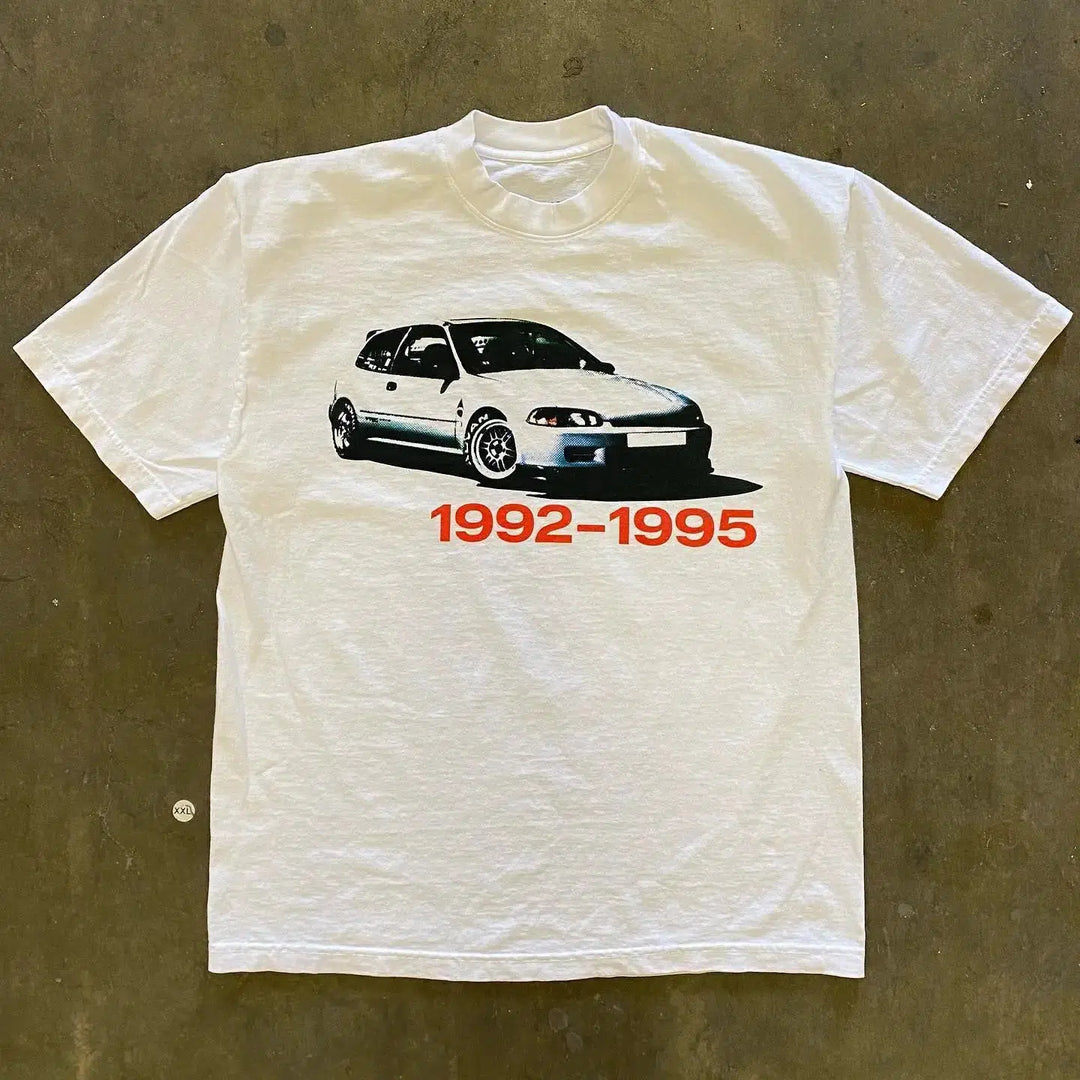 Vintage Car Racing Graphic Tee – Unisex Oversized T-Shirt