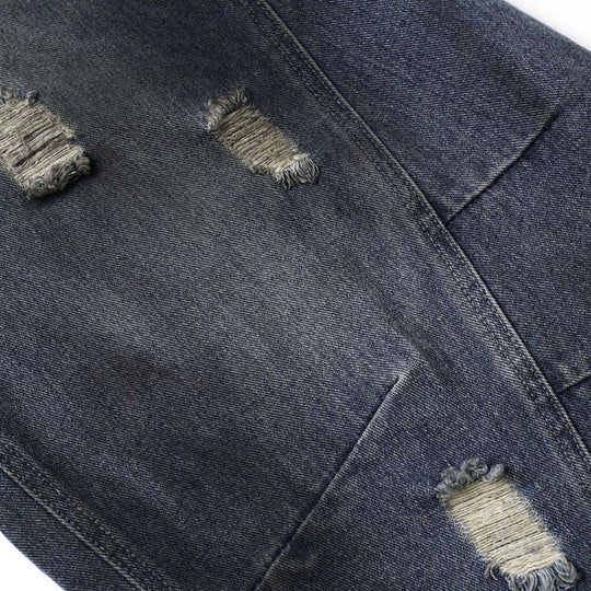 Distressed Denim Jeans – Unisex Wide Leg Barrel Fit