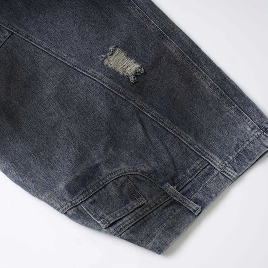 Distressed Denim Jeans – Unisex Wide Leg Barrel Fit