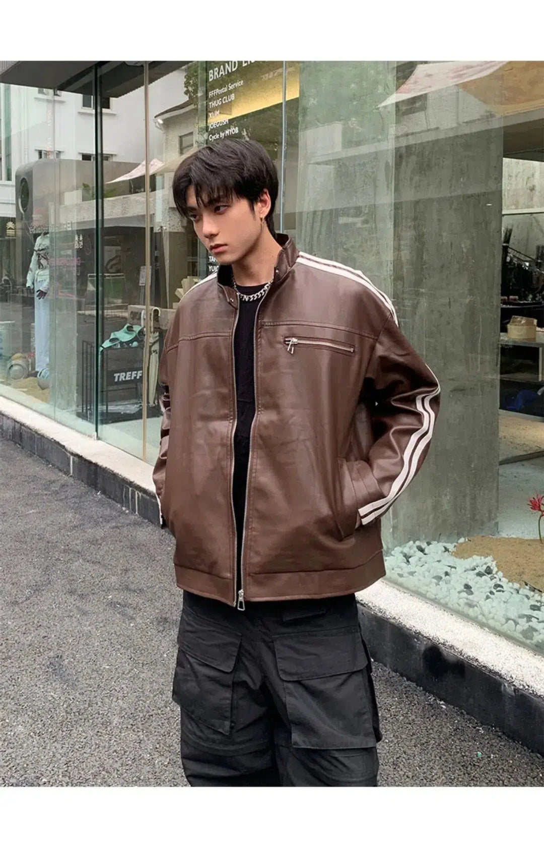 American Leather Jacket – Unisex Sleek Vegan Leather Bomber