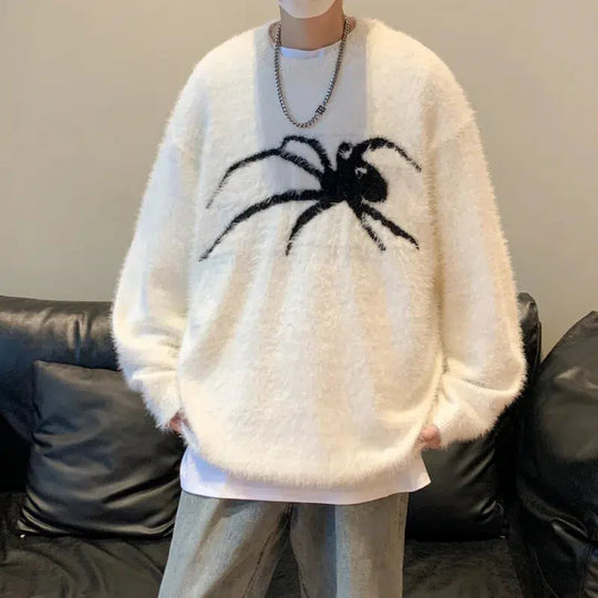 Arachnid Knit Jumper – Unisex Baggy Graphic Knit Sweater