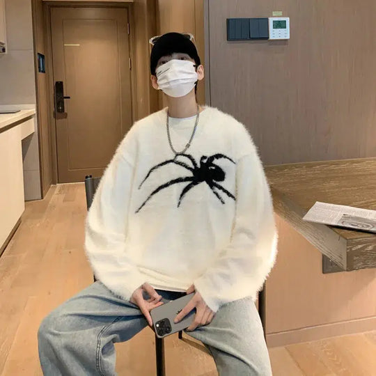 Arachnid Knit Jumper – Unisex Baggy Graphic Knit Sweater