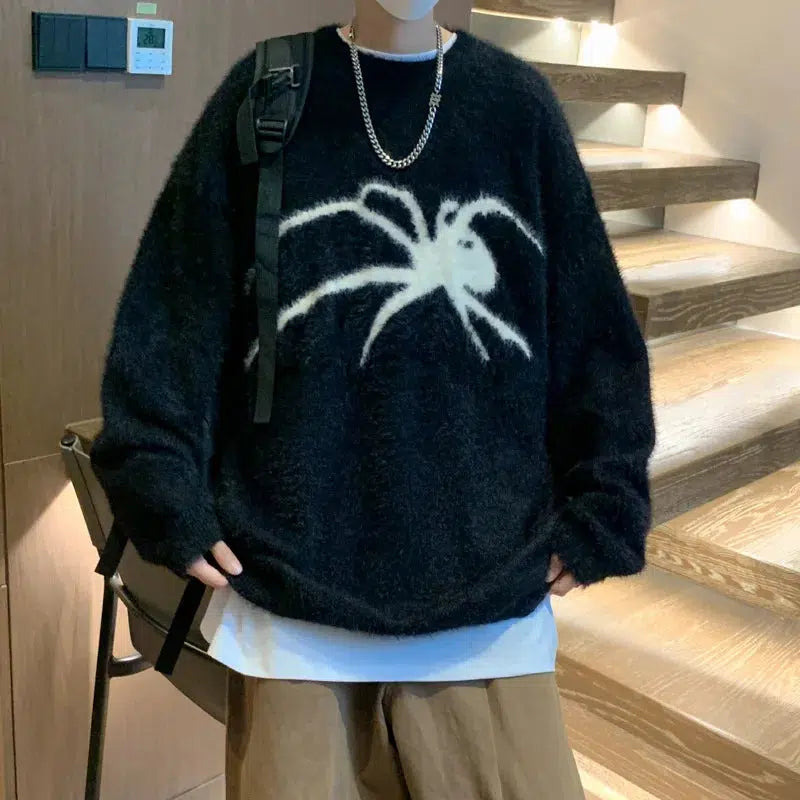 Arachnid Knit Jumper – Unisex Baggy Graphic Knit Sweater