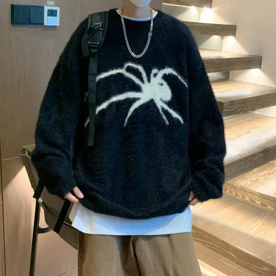 Arachnid Knit Jumper – Unisex Baggy Graphic Knit Sweater