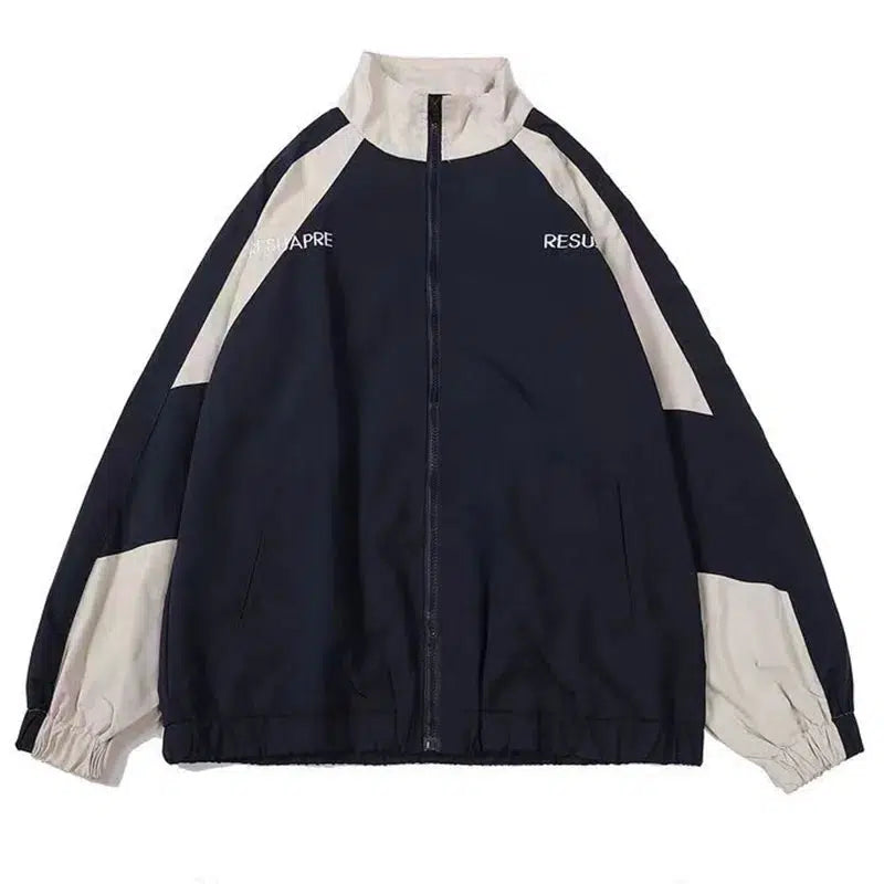 Color-Block Jacket – Unisex Baggy Streetwear Shell