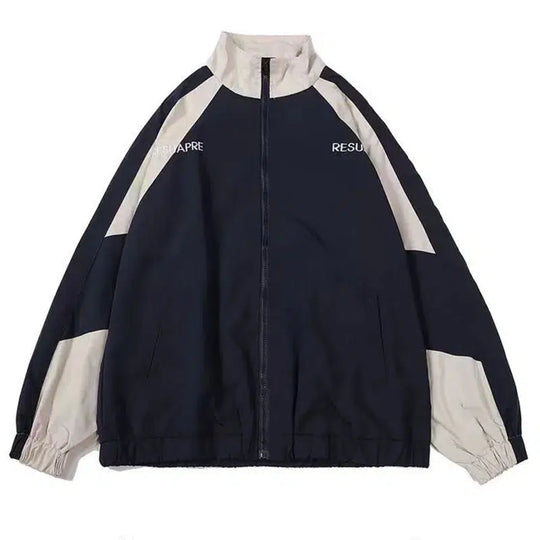 Color-Block Jacket – Unisex Baggy Streetwear Shell