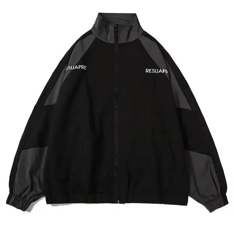 Color-Block Jacket – Unisex Baggy Streetwear Shell