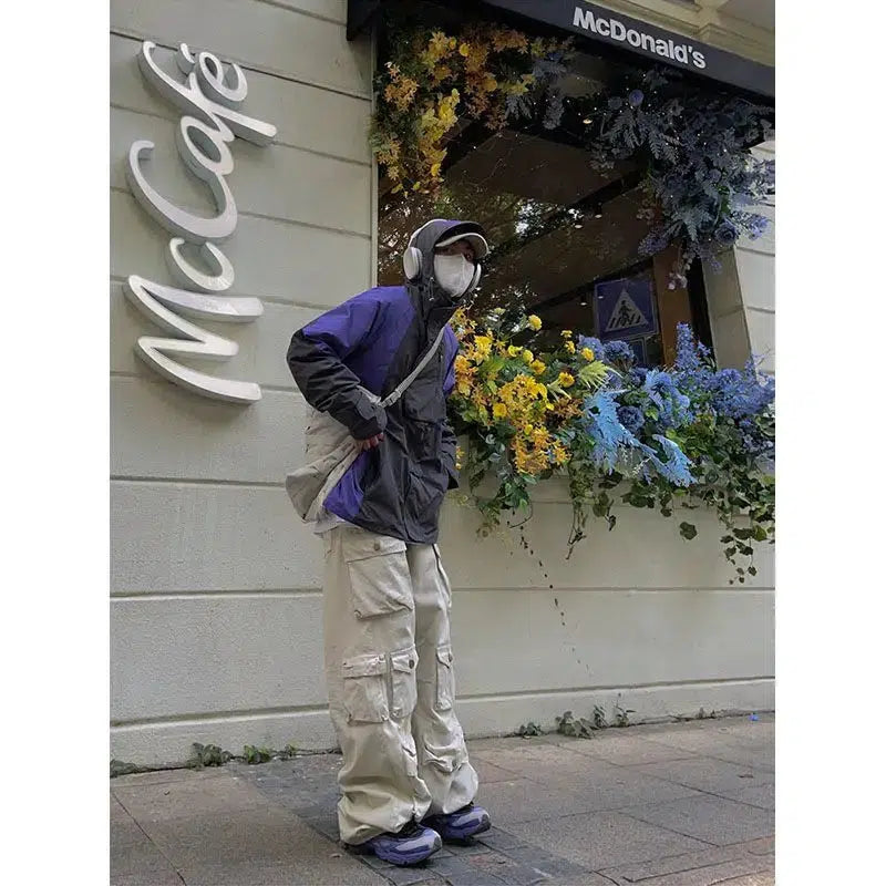 Baggy Cargo Pocket Trousers – Unisex Wide-Leg Utility Pants