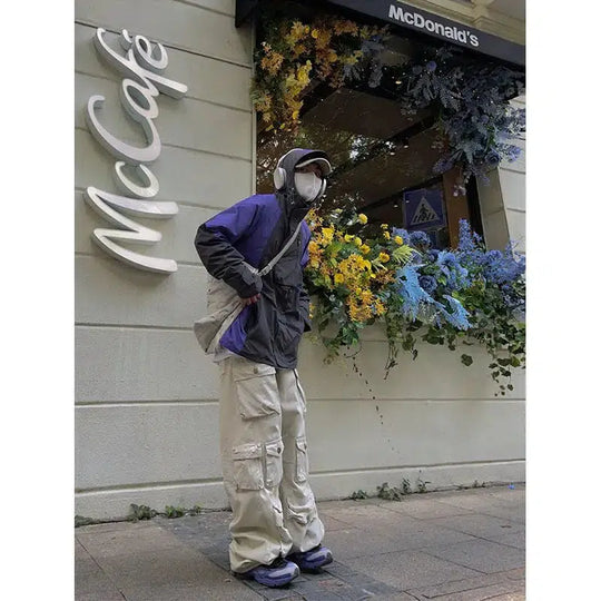 Baggy Cargo Pocket Trousers – Unisex Wide-Leg Utility Pants