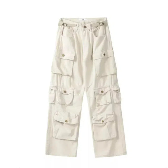 Baggy Cargo Pocket Trousers – Unisex Wide-Leg Utility Pants