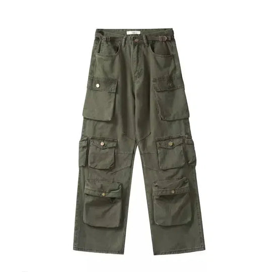 Baggy Cargo Pocket Trousers – Unisex Wide-Leg Utility Pants