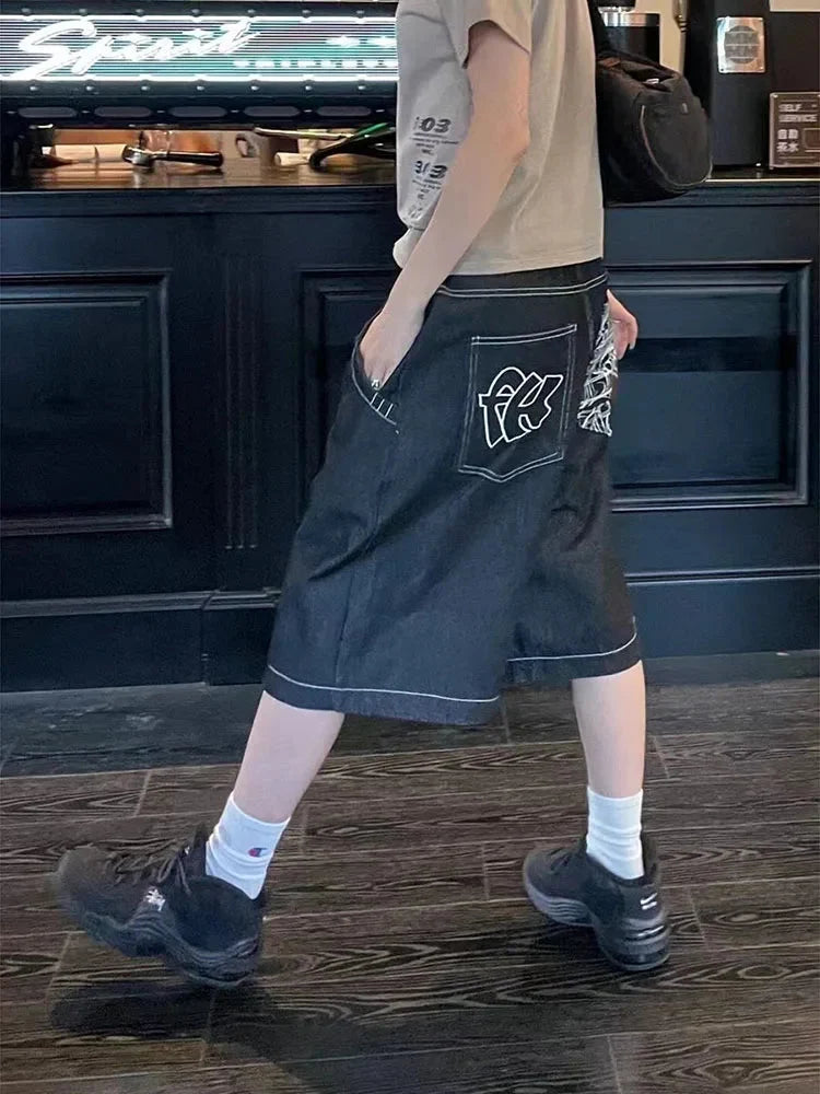 Baggy Denim Jorts – Unisex Relaxed Fit Shorts