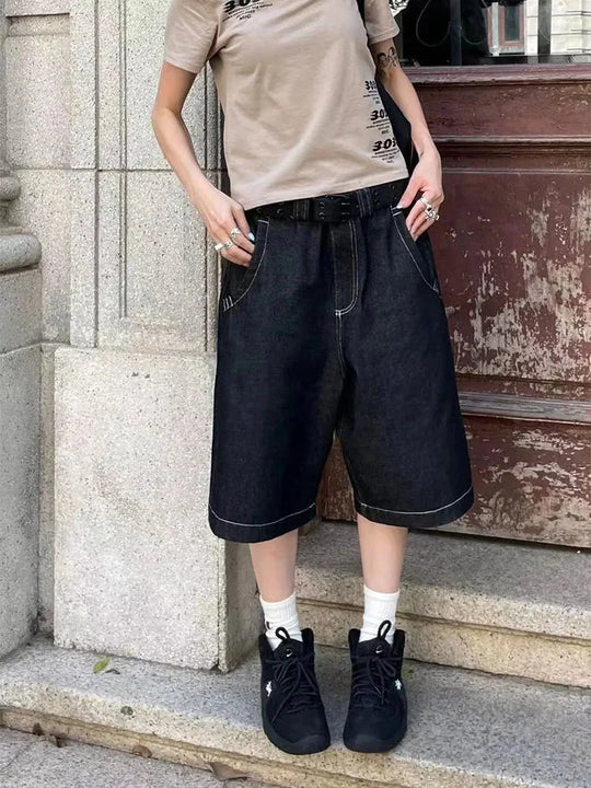 Baggy Denim Jorts – Unisex Relaxed Fit Shorts