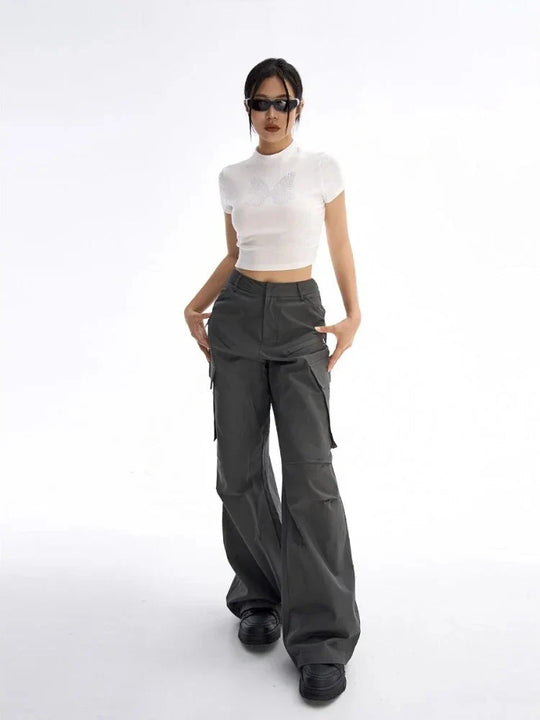 Baggy Cargo Trousers – Women's Retro Utility Pants