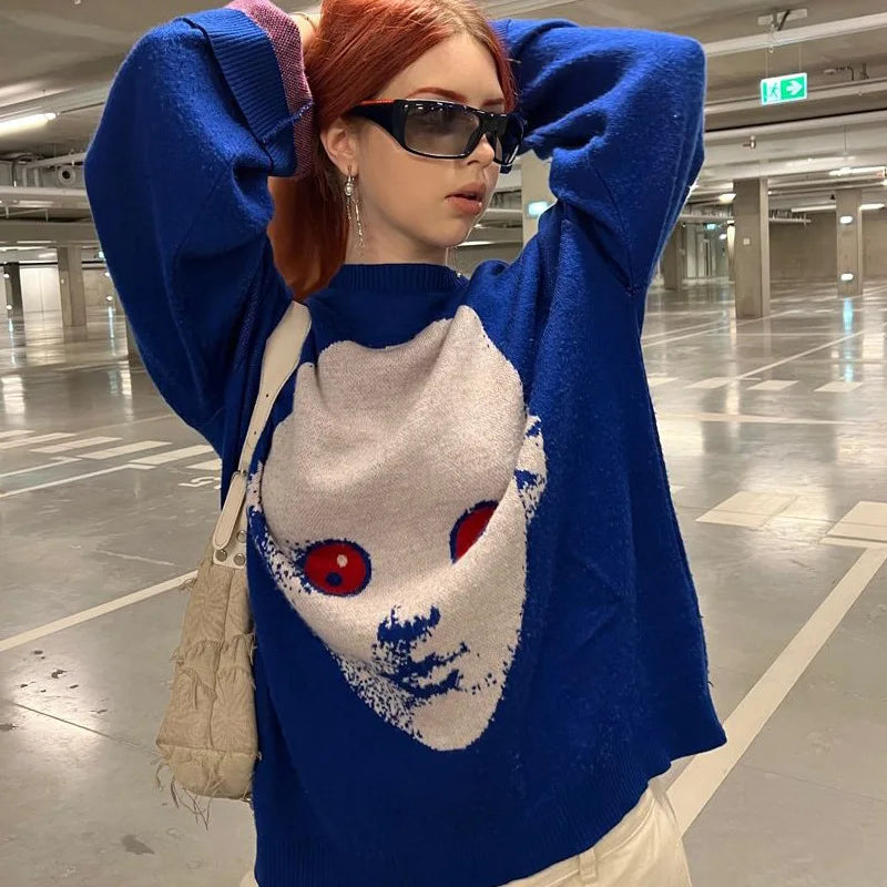 Big Baby Graphic Knit Sweater – Unisex Oversized Jumper