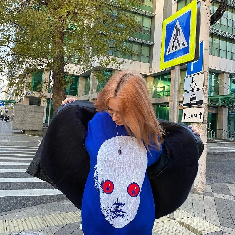 Big Baby Graphic Knit Sweater – Unisex Oversized Jumper