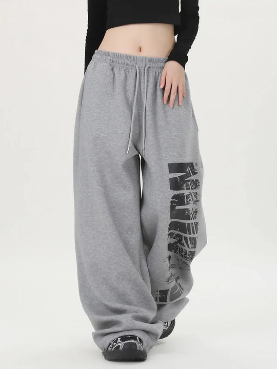 Block Graphic Joggers – Women's Wide-Leg Sweatpants
